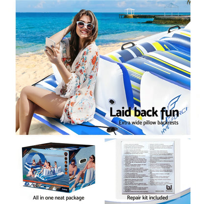 Inflatable Island Lounge 6-Person Water Fun Sunshade